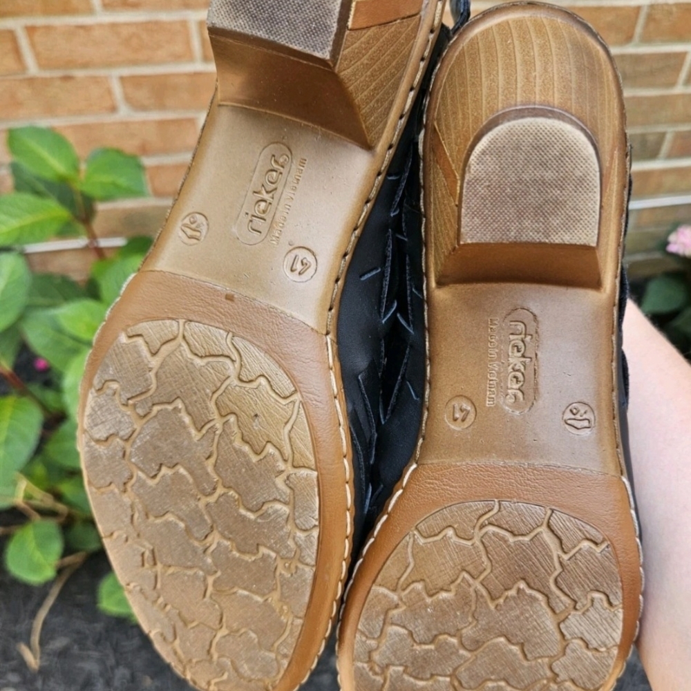 Reiker Sina Womens Black Woven Leather Sandals Size 41/US 9.5 - Picture 7 of 8